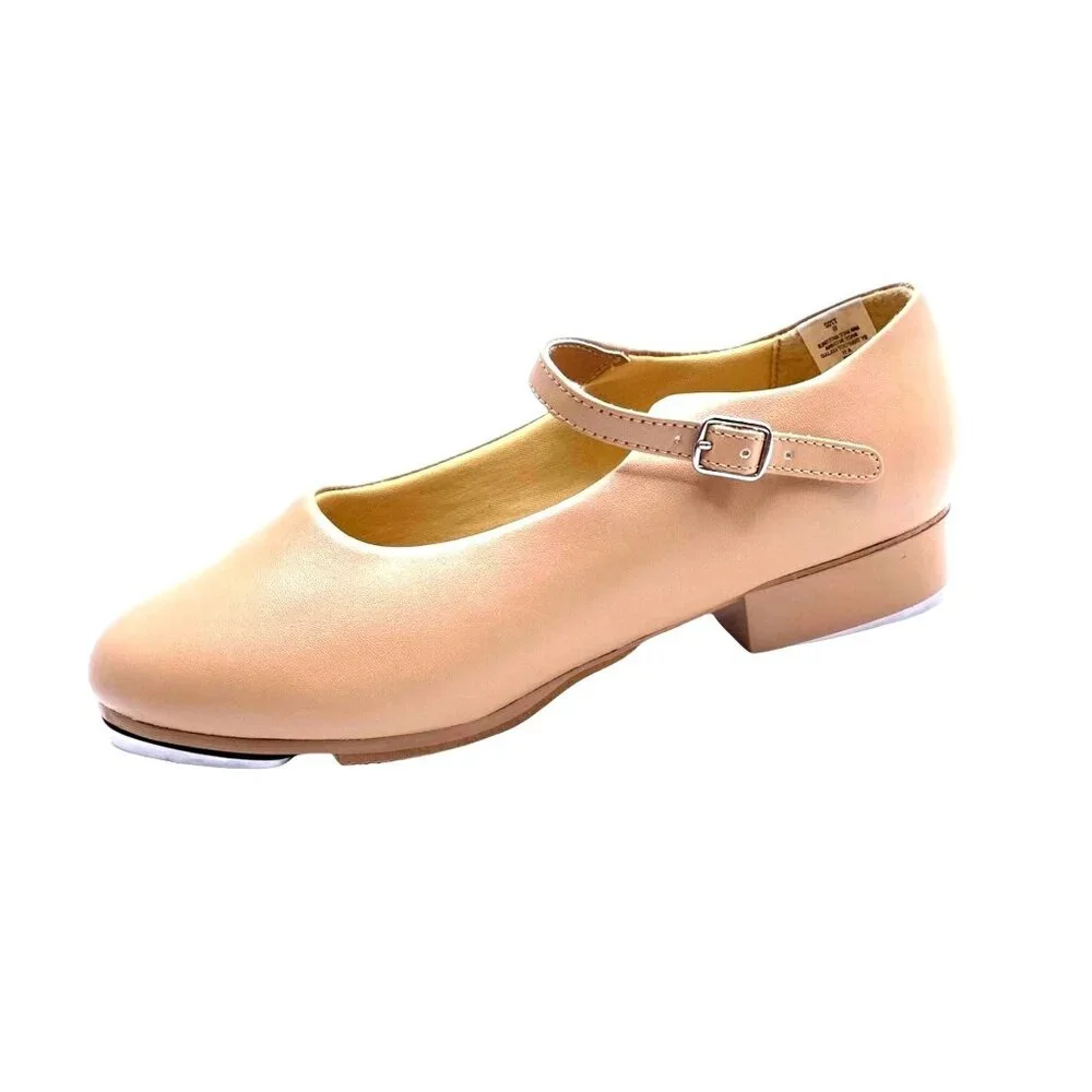 Girls Mary Jane Tap Shoes Caramel Buckle Dance Class Recital Stage New Perform